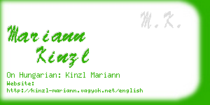 mariann kinzl business card